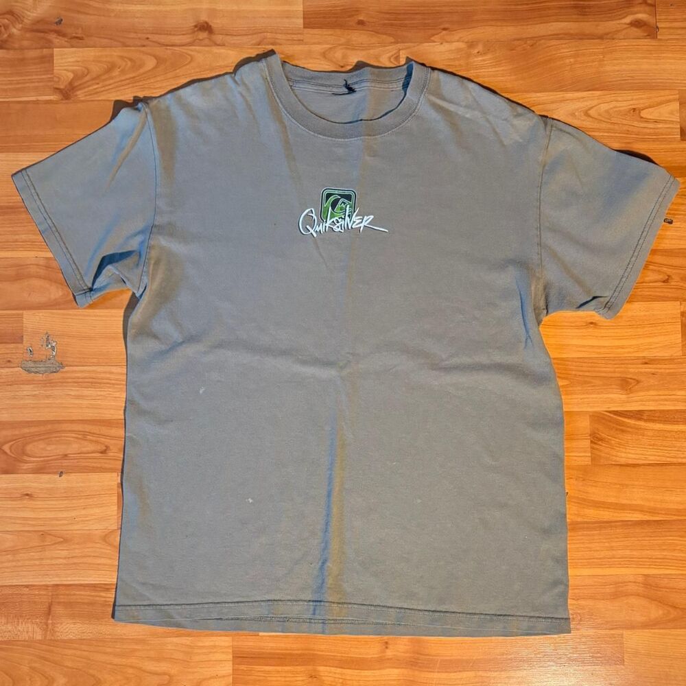 Quiksilver Green Nature Vintage Surf T Shirt Wave Beach Skater Graphic Size L